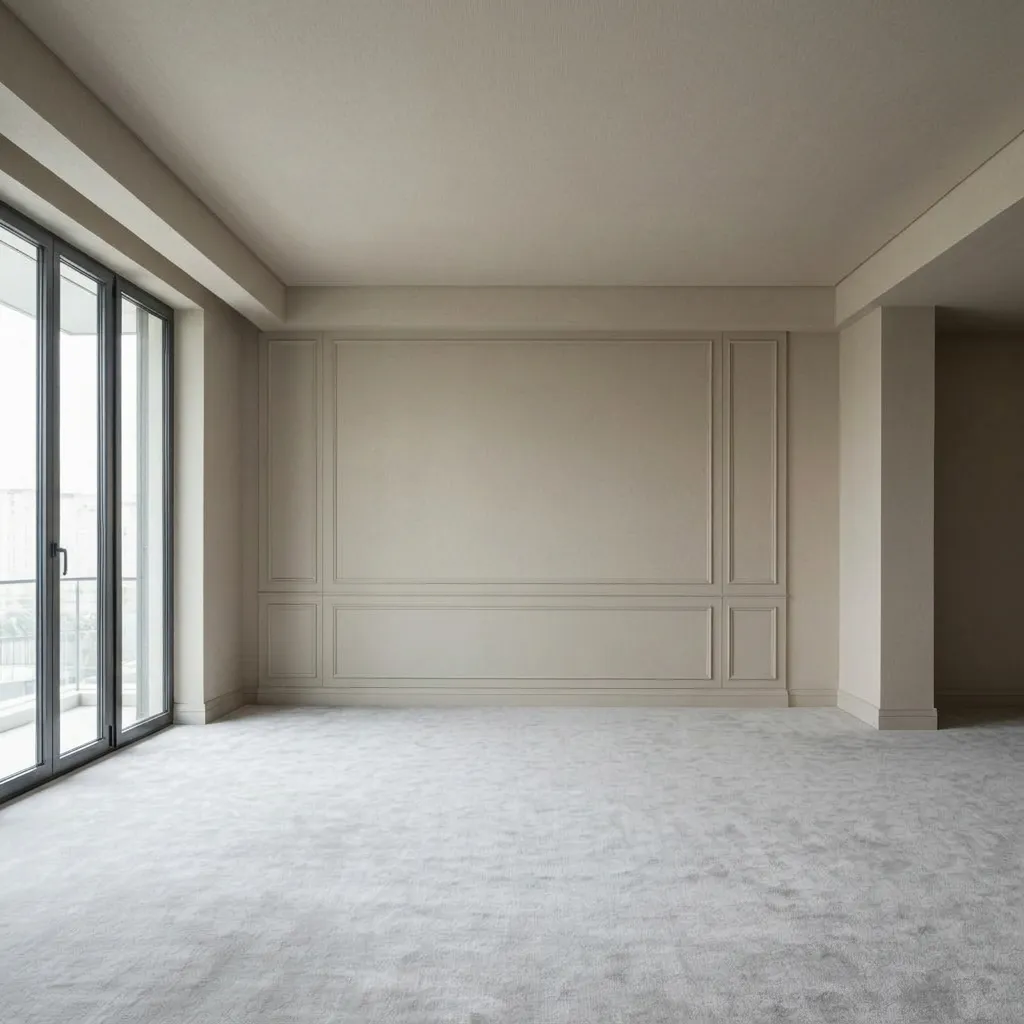 Empty living room before virtual staging